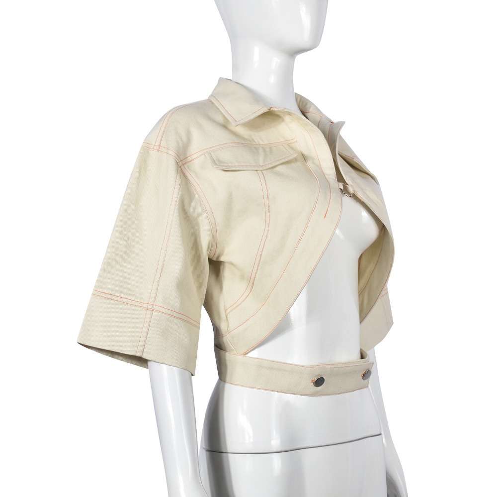 Short Sleeve Cropped Jacket Button Down Clubwear image 6