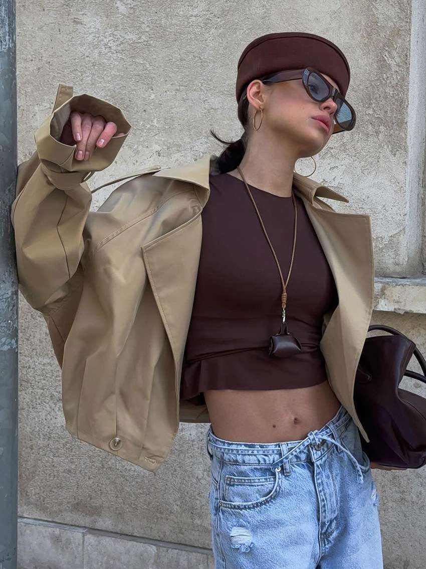Cropped Double-Layer Jacket image 3