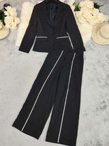 Chic Power Suit with White Piping Details image 3