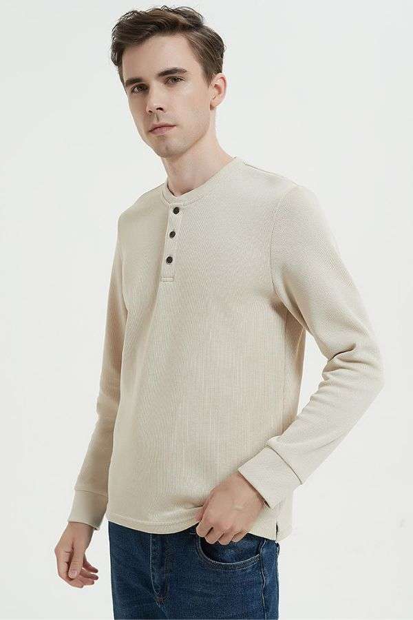 Henley Neck Cotton T-shirt image 2