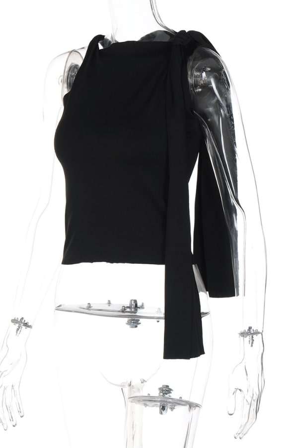 Noir Elegance Asymmetrical Top image 5