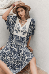 Print Batwing Sleeve Dress image 1