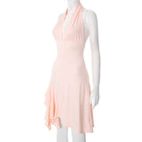 Halter Neck Ruffled Midi Dress image 2