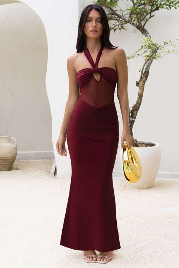 Cut-Out Halter Maxi Dress image 1