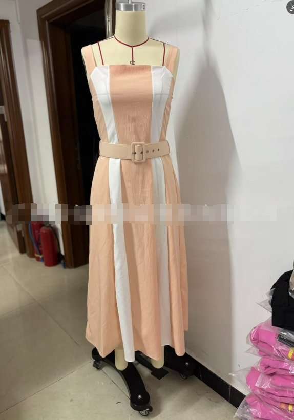 Colorblock Belted Midi Dress image 5