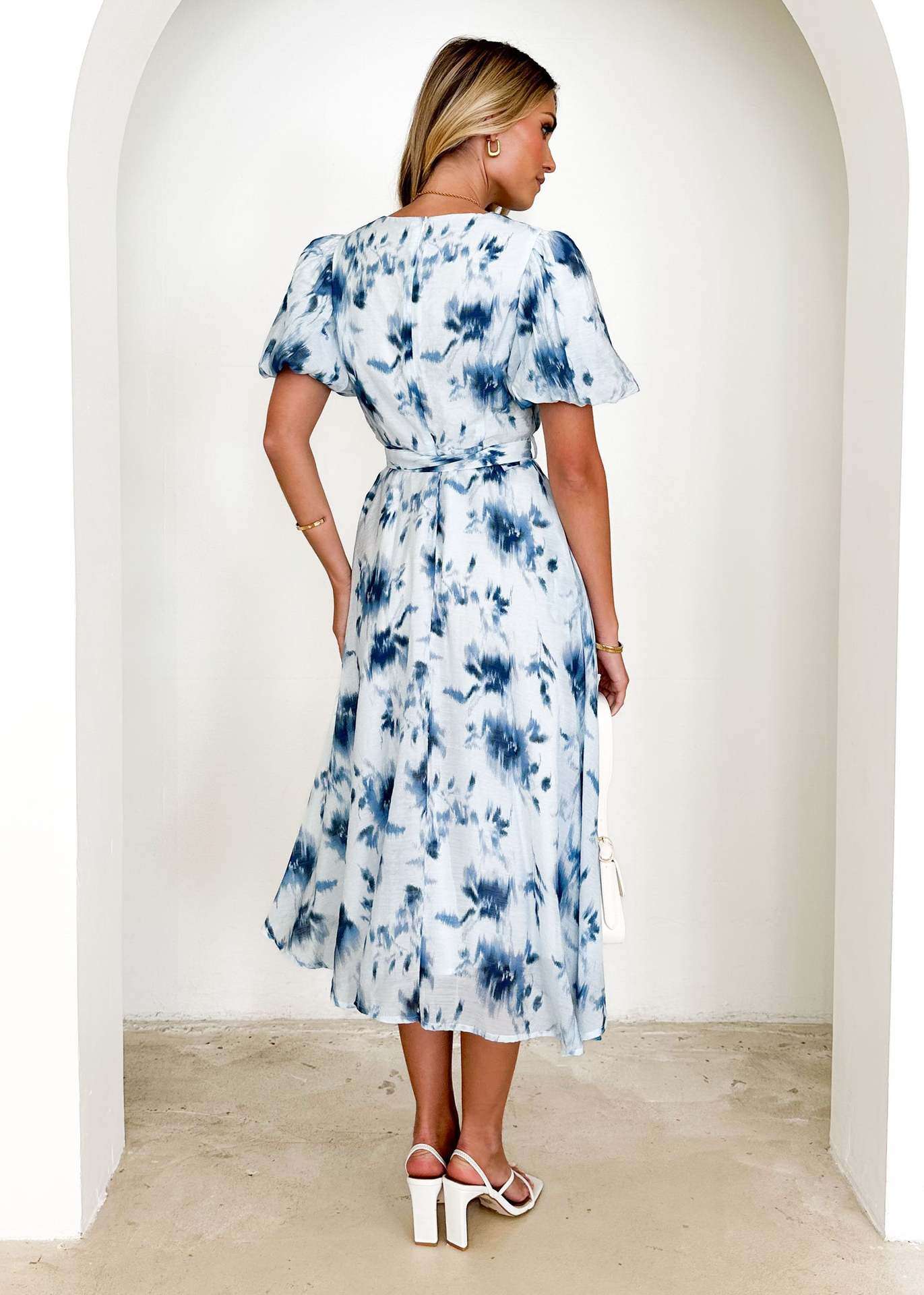 Tie-Dye Belted Midi Dress image 2