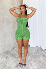 Ribbed Halter Neck Romper image 0