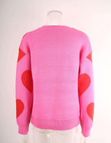 Cozy Pink Heart Pattern Sweater image 5