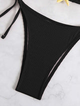 Ribbed Triangle String Bikini Set image 6