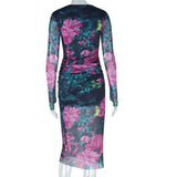 Floral Printed Bodycon Dress image 2