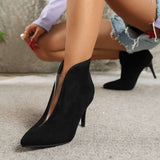 حذاء كاحل من الجلد المدبوغ بكعب ستيليتو