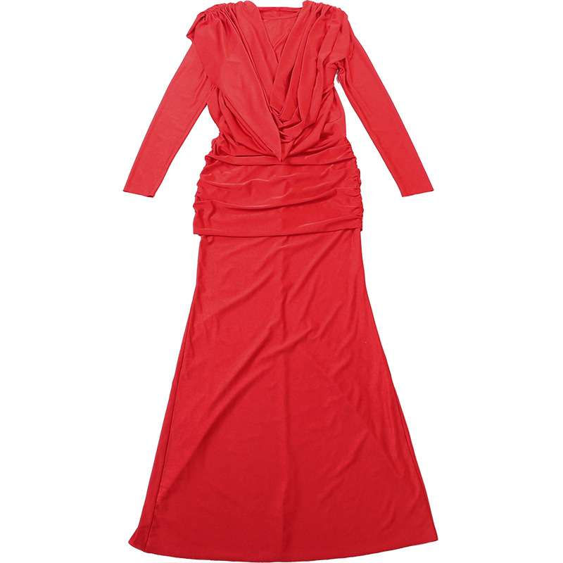 Draped Maxi Dress with Long Sleeves image 4