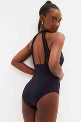 Sexy Mesh Patched Sleeveless One Piece Swimwear image 1