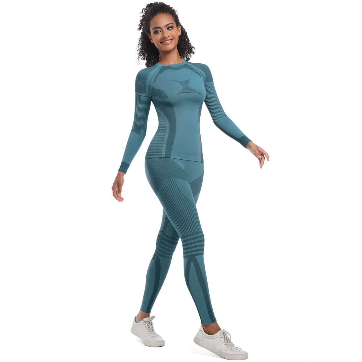 Slim Fit Workout Sports Gym Fitness Yoga Suit - S, Colonial Blue image
