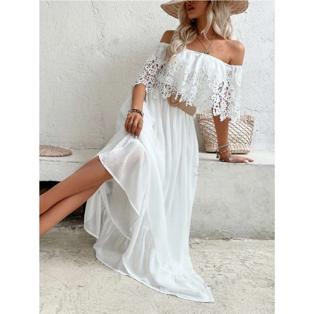 Chic Off-Shoulder Lace Maxi Dress image 3