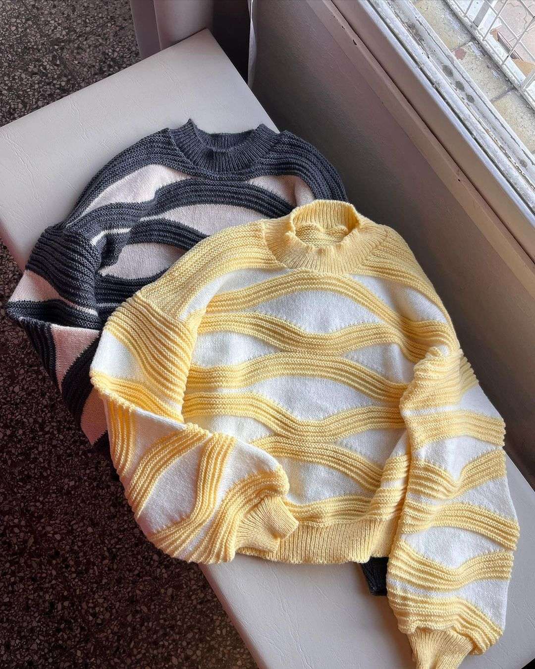 Wave Striped Knitted Sweater image 6