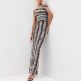 Zigzag Pattern Sleeveless Dress image 5