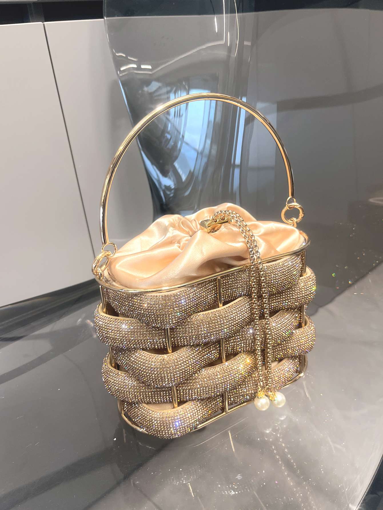 Glamorous Rhinestone-Embossed Handbag image 0