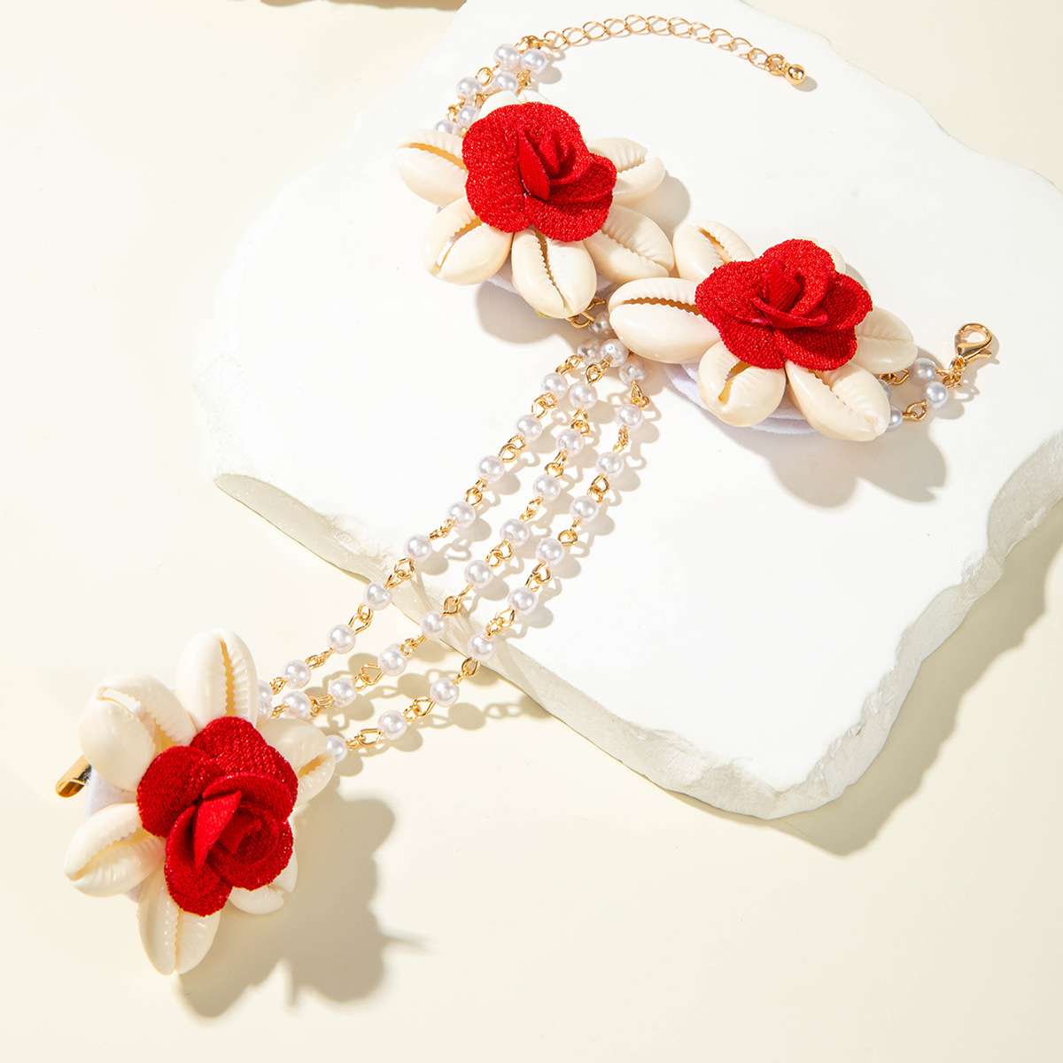 Shell and Rose Bracelet image 3