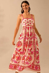 Floral Print Maxi Dress with Spaghetti Straps image 0