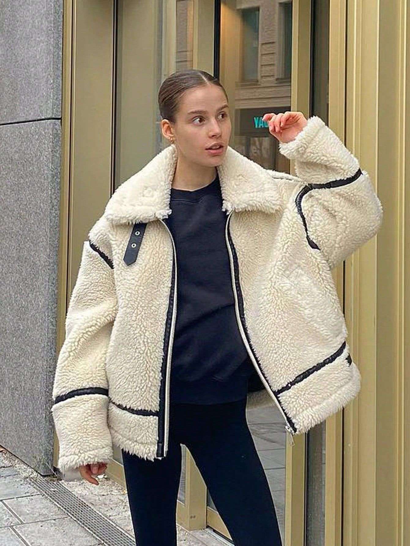 Cozy Beige Faux Shearling Jacket image 0