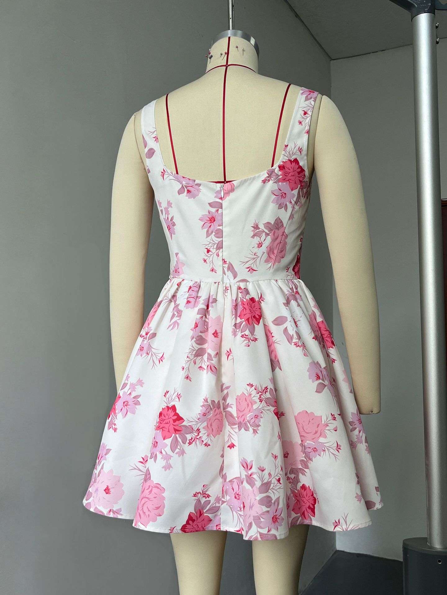 Floral Pink and White Summer Dress image 4