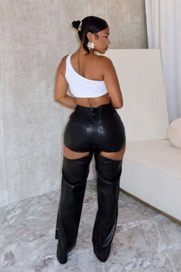 Fashion Slim Hollow Out Pants image 2