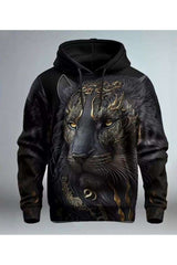 Graphic Lion Hoodie Hoodie Sweatshirt - L, Black image
