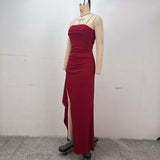 Elegant Spaghetti Strap Slit Maxi Dress image 8