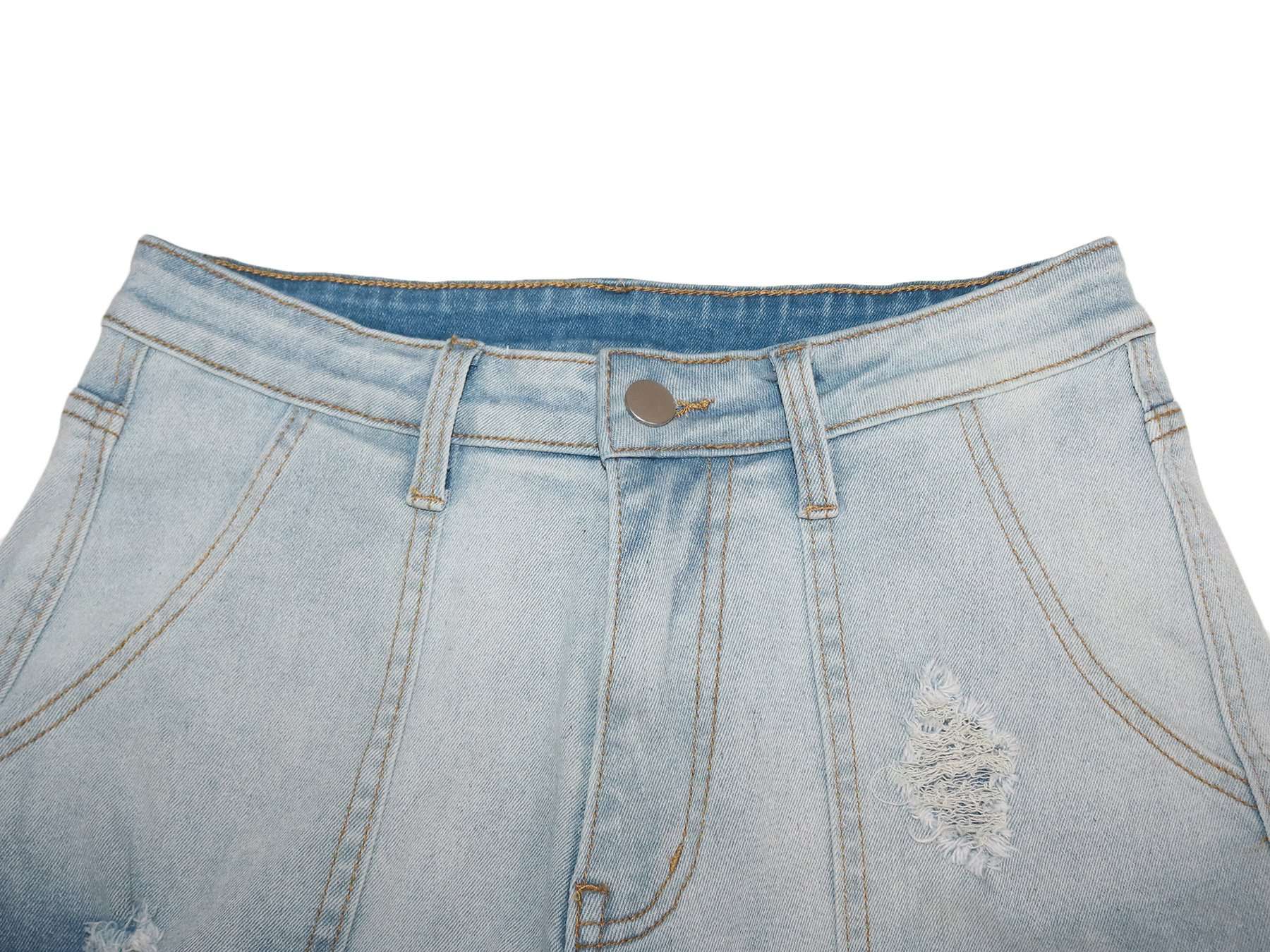 Distressed Denim Shorts image 5