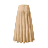 High Waist Pleated A-Line Flared Maxi Skirts image 6