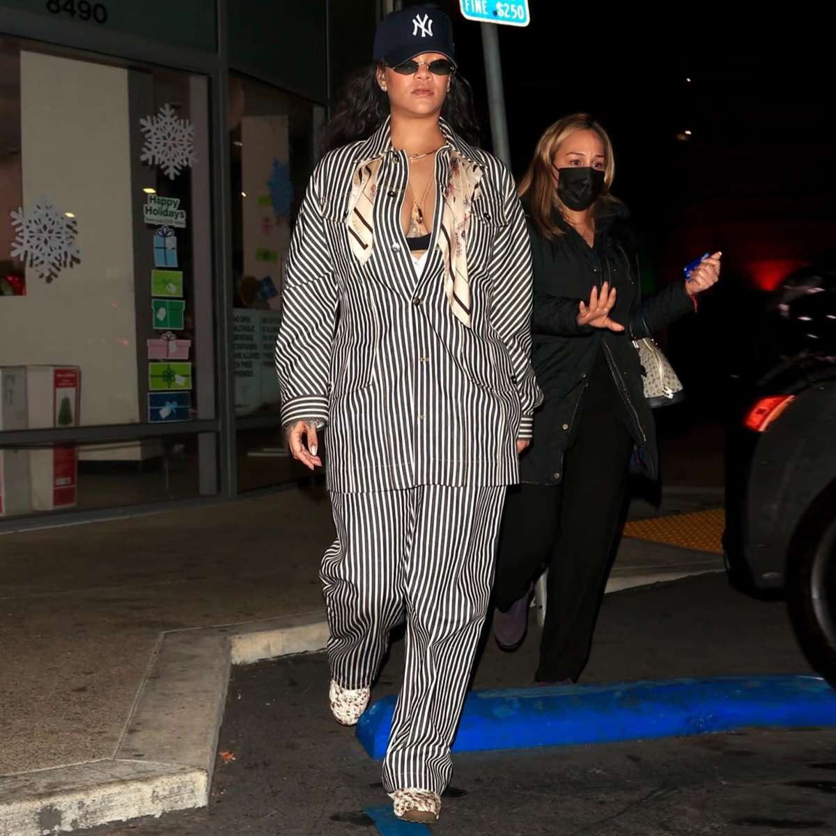 Striped Oversized Shirt & Pants Set image 0