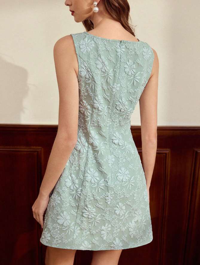 Elegant Floral Sleeveless Dress image 4