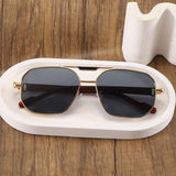 Stylish Gold Frame Aviator Sunglasses - Free Size, Brown image