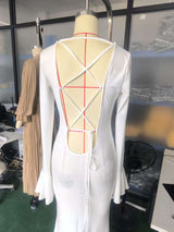 Long-Sleeve Maxi Dress with Shell Pattern image 4