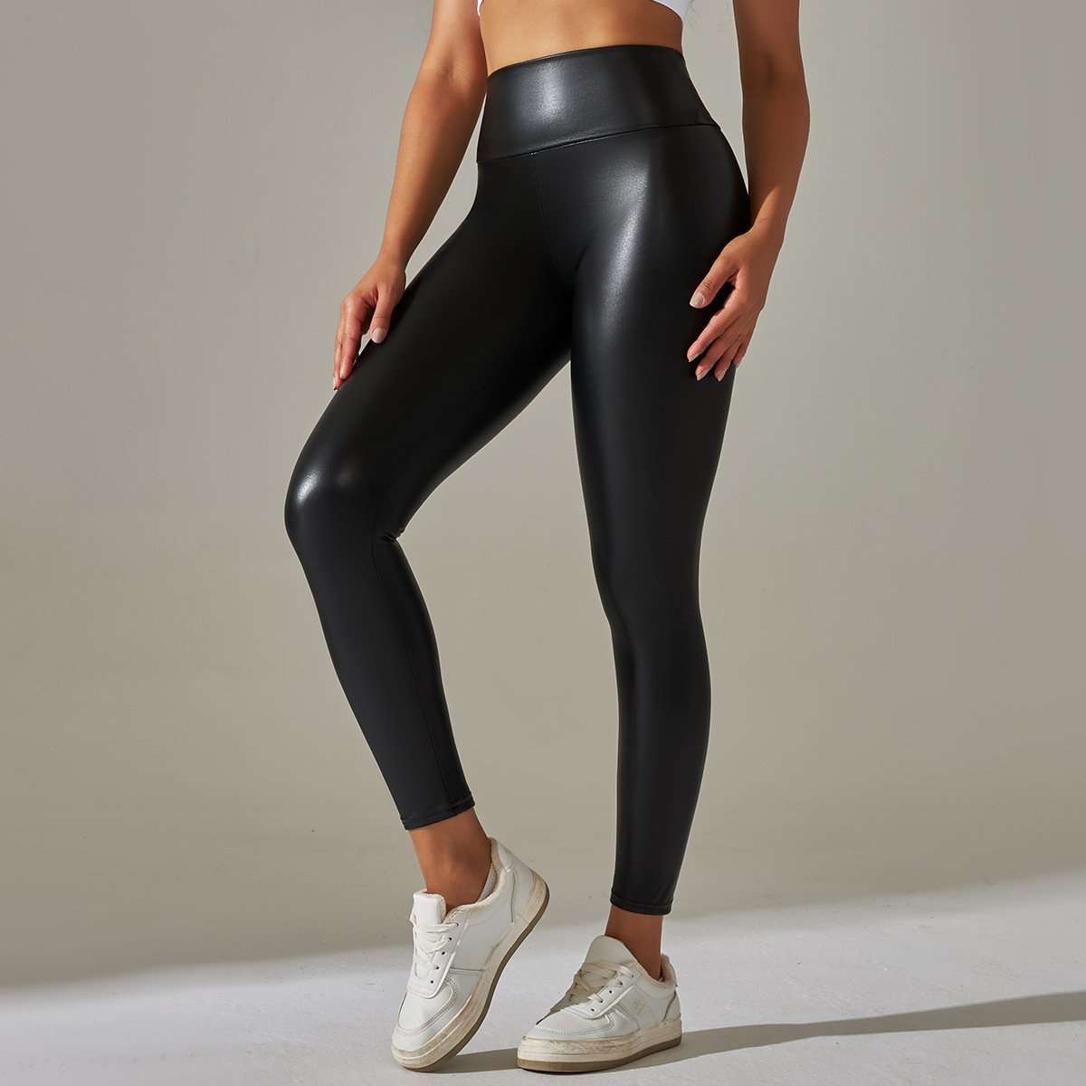 High-Waisted Faux Leather Leggings image 4