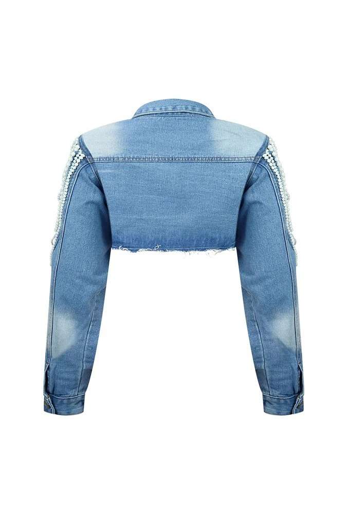 Chain Fashion Denim Coat Short Jacket image 2