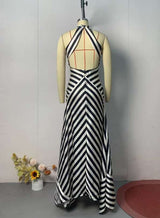 Geometric Striped Maxi Dress image 5