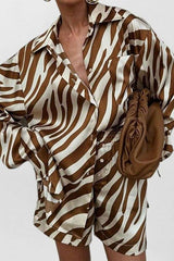 Oversized Animal Print Shirt & Shorts Set image 0
