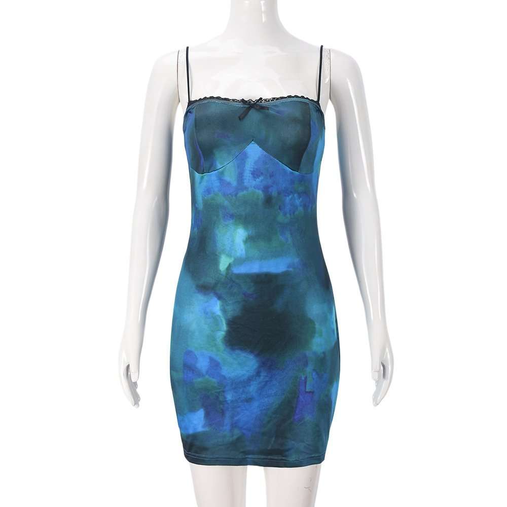 Backless Printed Zipper One-step Dress image 3