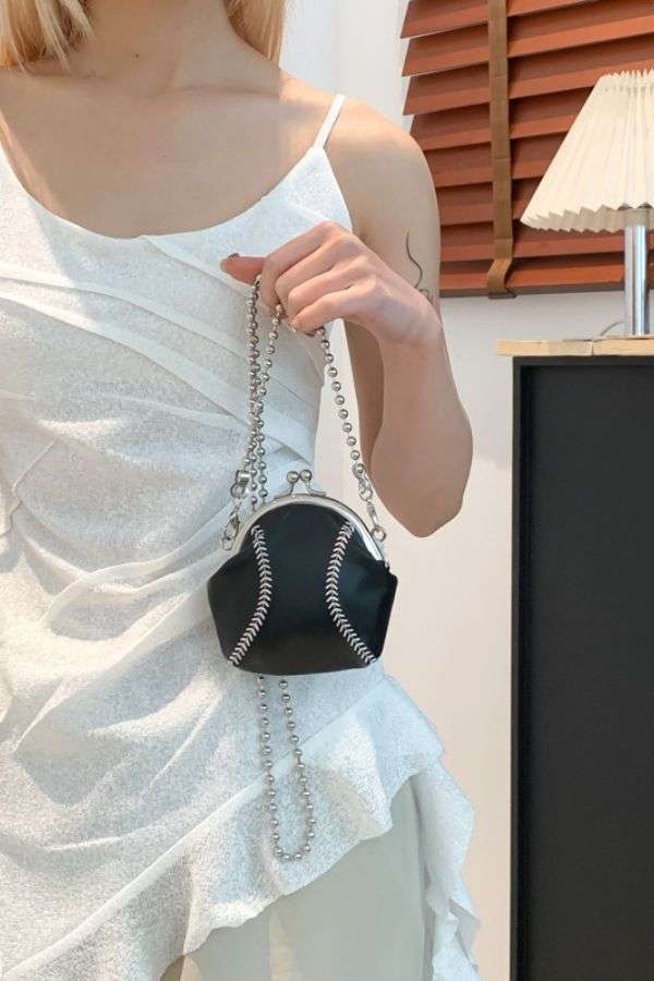 Baseball-Inspired Kiss-Lock Clutch image 0