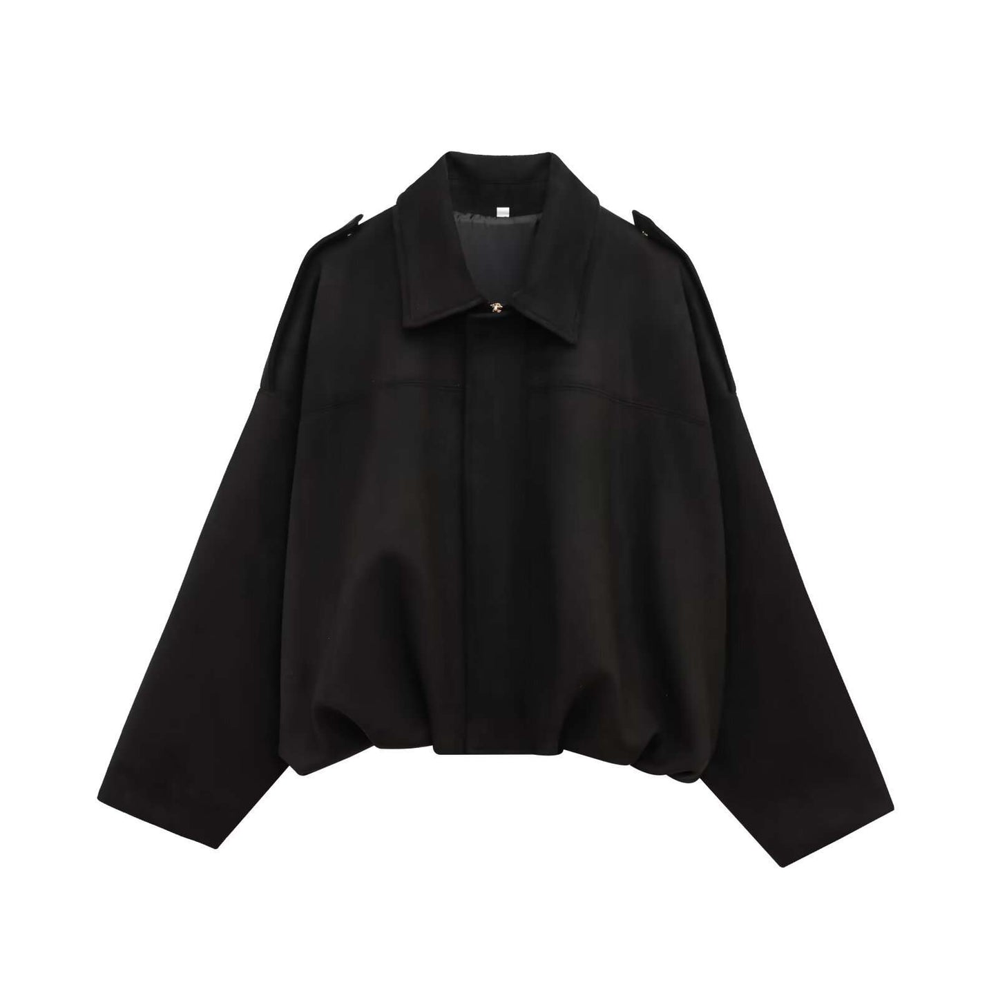 Vintage-Inspired Oversized Jacket - S, Black image