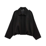 Vintage-Inspired Oversized Jacket - S, Black image