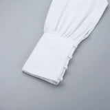 White Dress with Dramatic Sleeves image 3