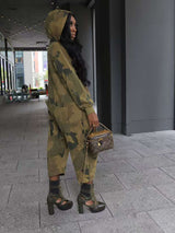 Camouflage Punk Pocket Hooded Zipper Jumpsuit image 0