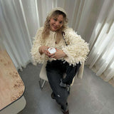 Loop Cropped Cardigan - S, Off-White image