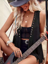 Fringe Casual Vest with Studs image 4