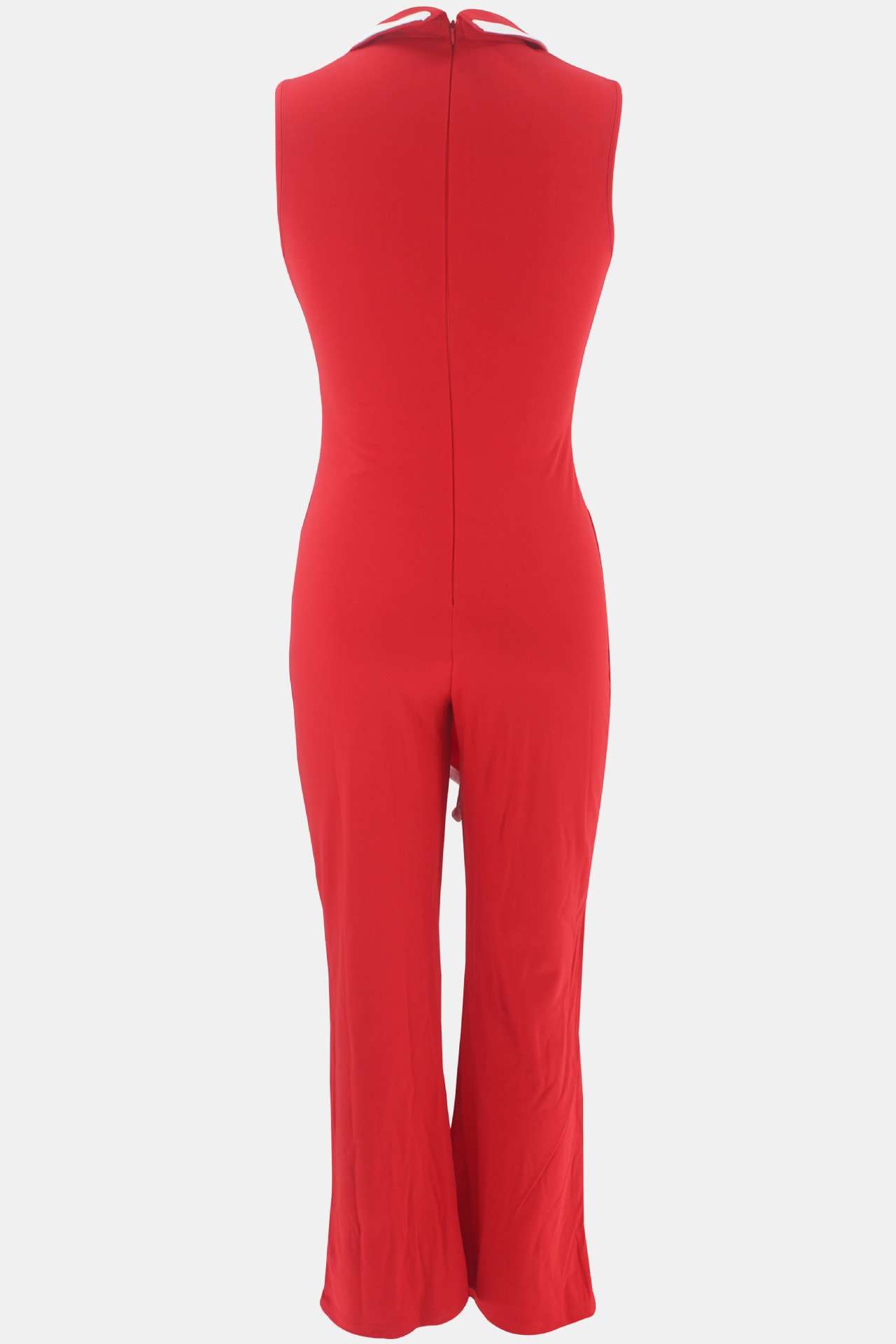 Sleeveless Wrap Jumpsuit with Trim image 7