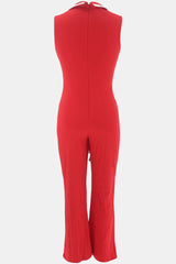 Sleeveless Wrap Jumpsuit with Trim image 7