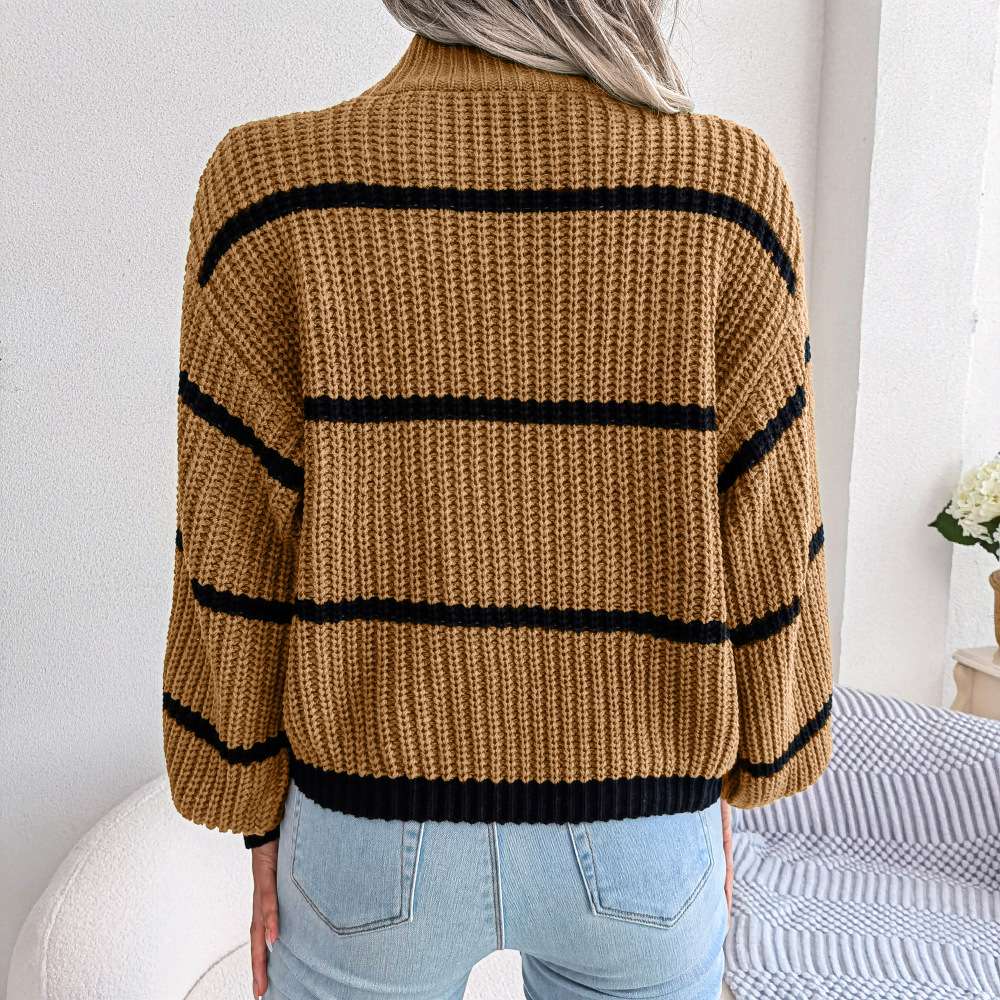 Striped Knit Pullover Sweater image 4